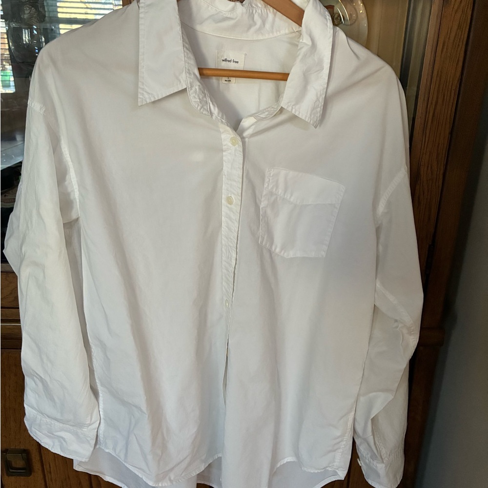Aritzia Wilfred Classic White Button Down Shirt